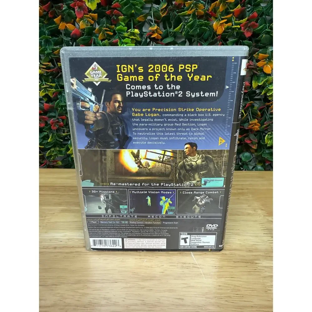 Syphon Filter Dark Mirror Playstation 2 PS2 Game 2006 No Manual‎ (TESTED) Sony